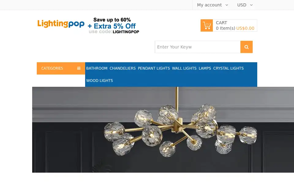Screenshot of lightingpop.com