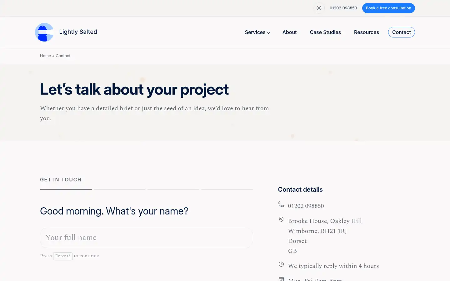 Screenshot of lightlysalted.agency
