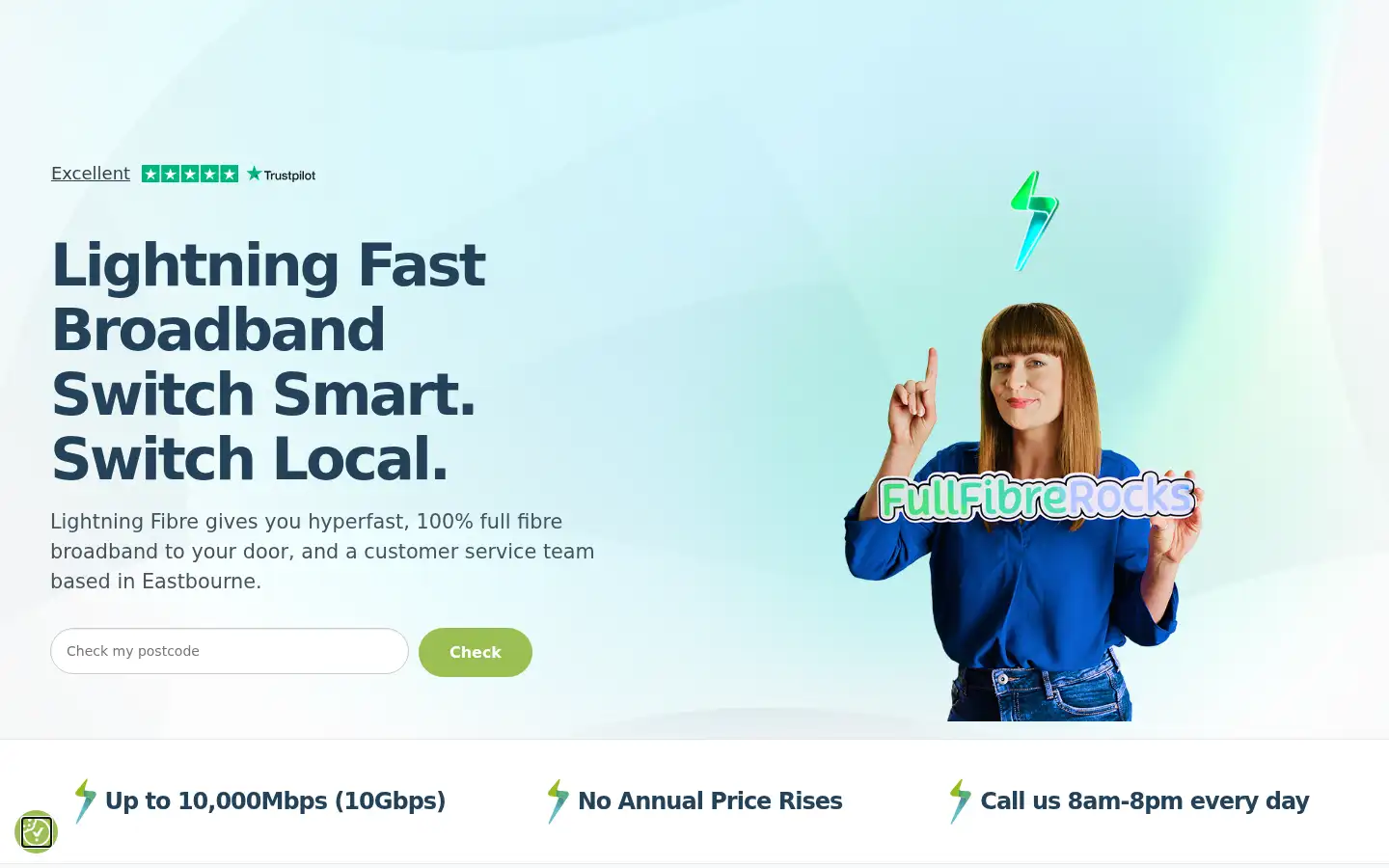 Screenshot of lightningfibre.co.uk