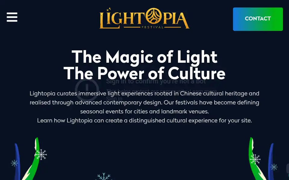 Screenshot of lightopiafestival.com