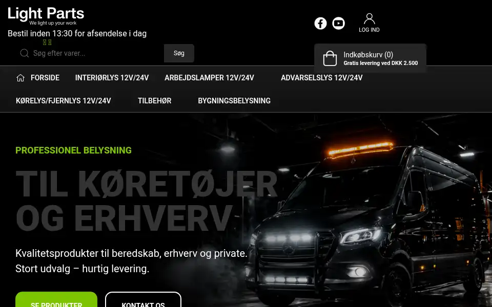 Screenshot of lightparts.dk