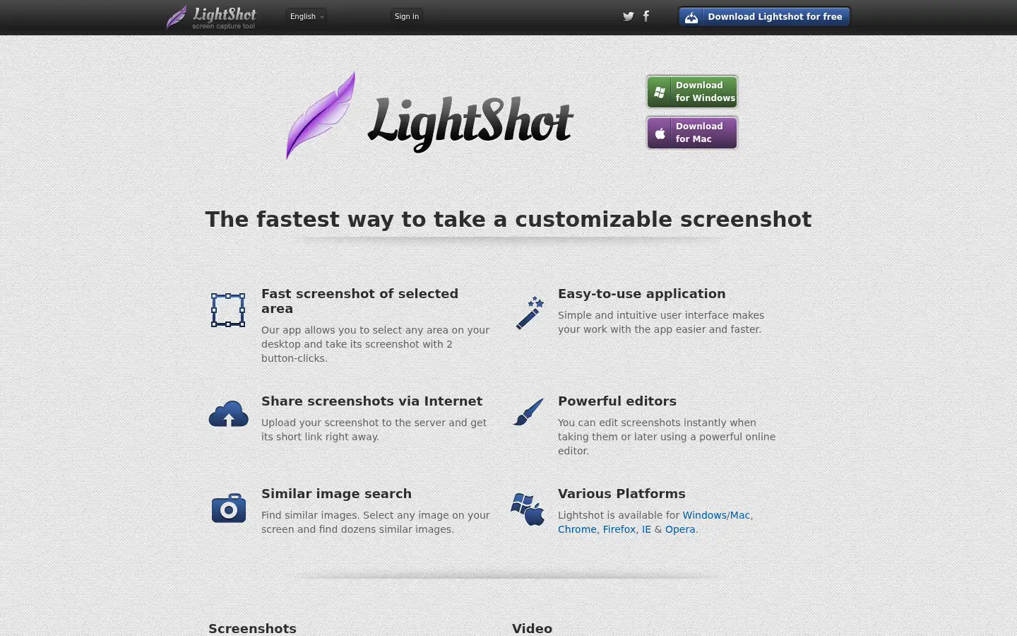Screenshot of lightshot.co