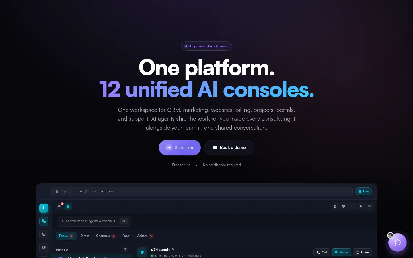 Screenshot of ligna.io