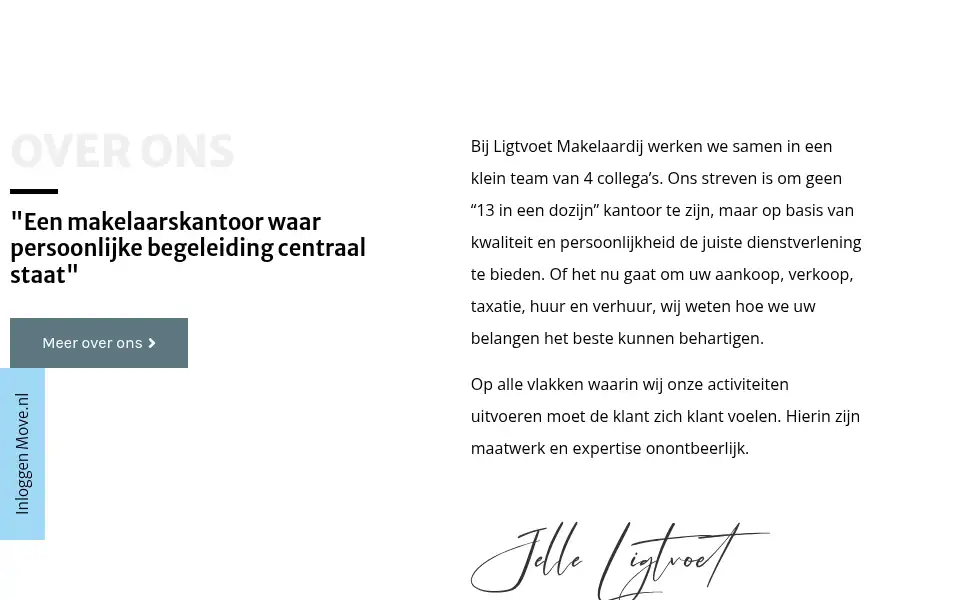 Screenshot of ligtvoetmakelaardij.nl