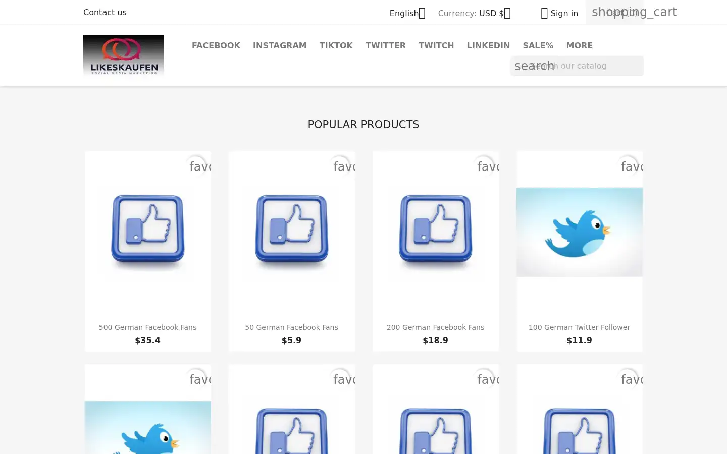 Screenshot of likeskaufen.eu