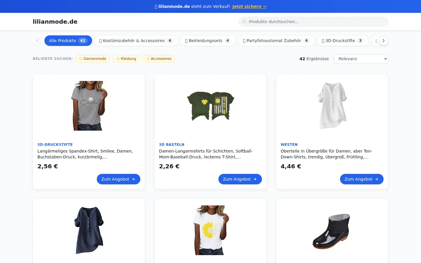 Screenshot of lilianmode.de
