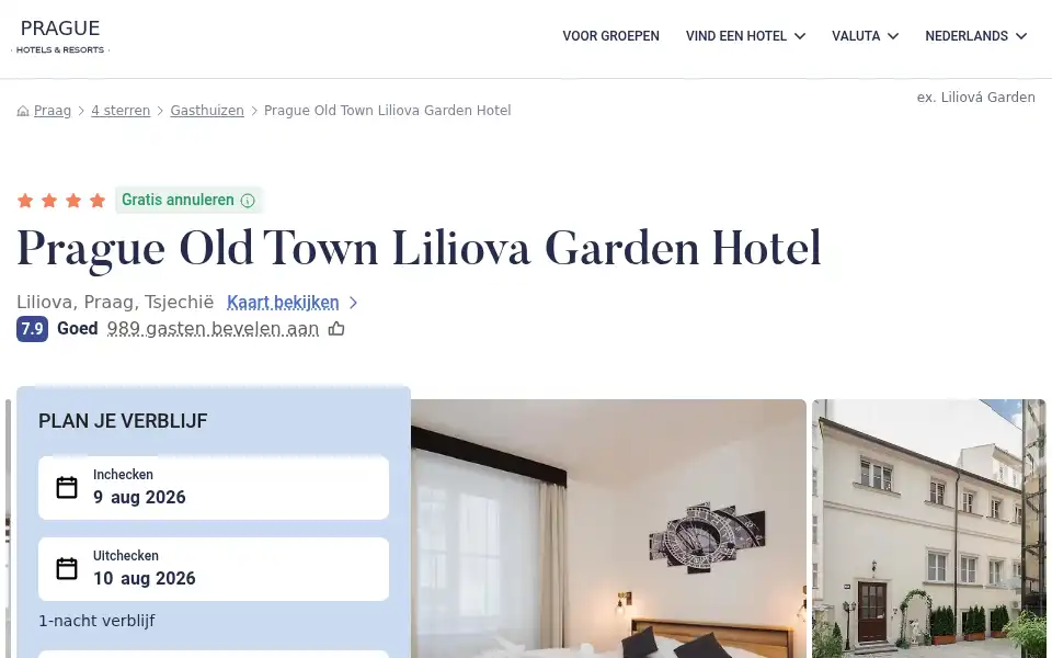 Screenshot of liliov-garden.prague-hotels.org