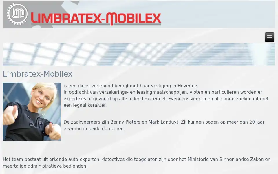 Screenshot of limbratex-mobilex.be