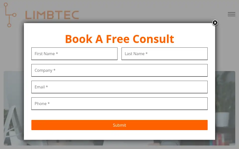 Screenshot of limbtec.co.uk