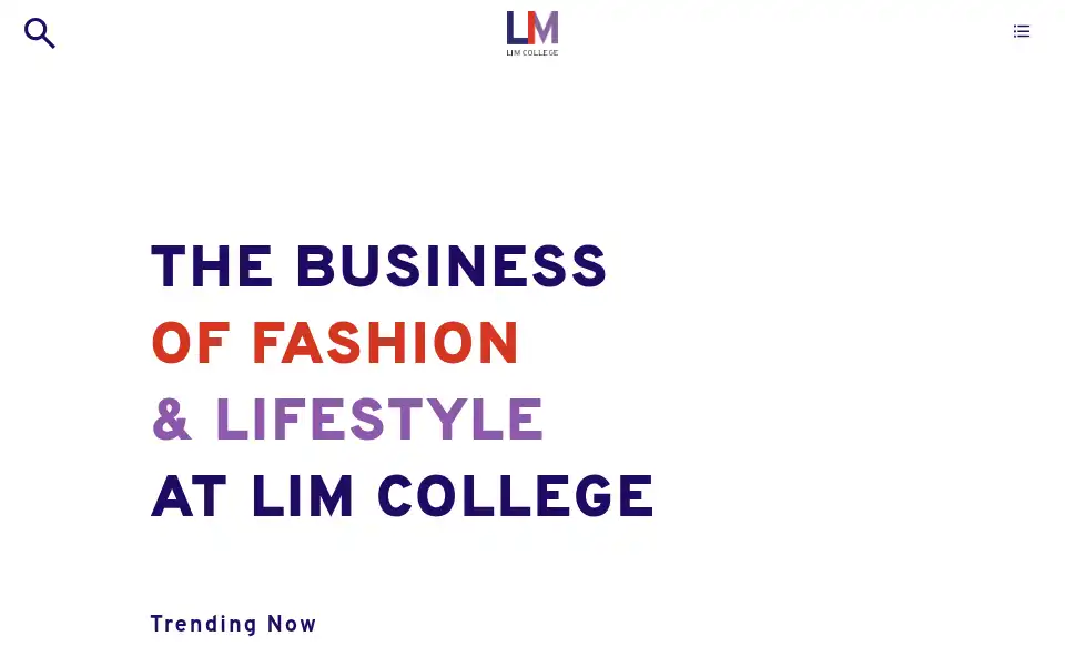Screenshot of limcollege.edu
