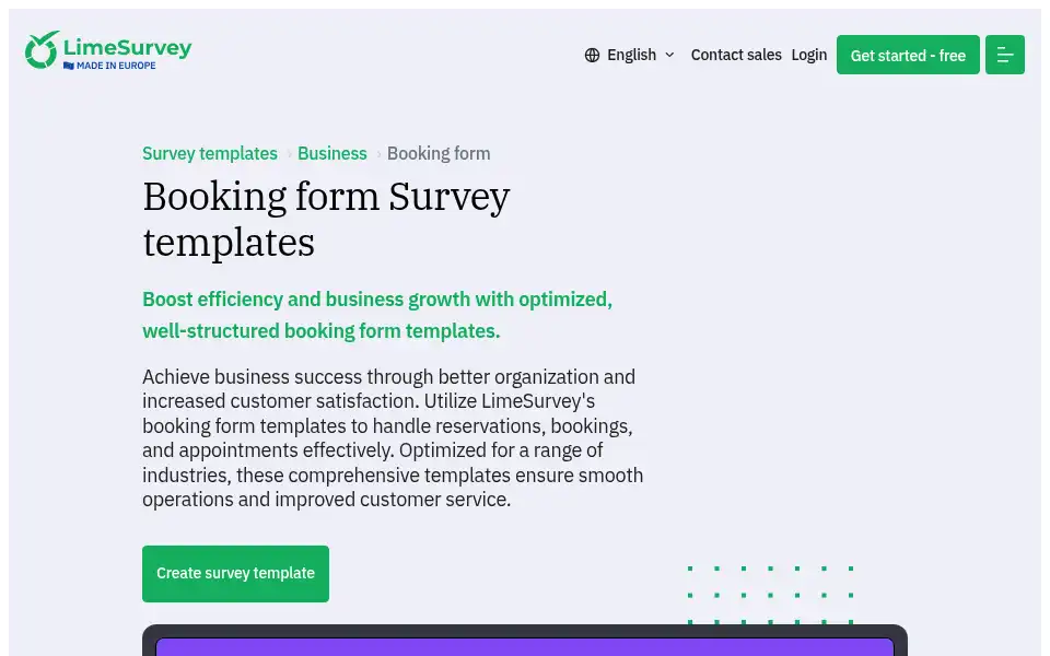 Screenshot of limesurvey.net
