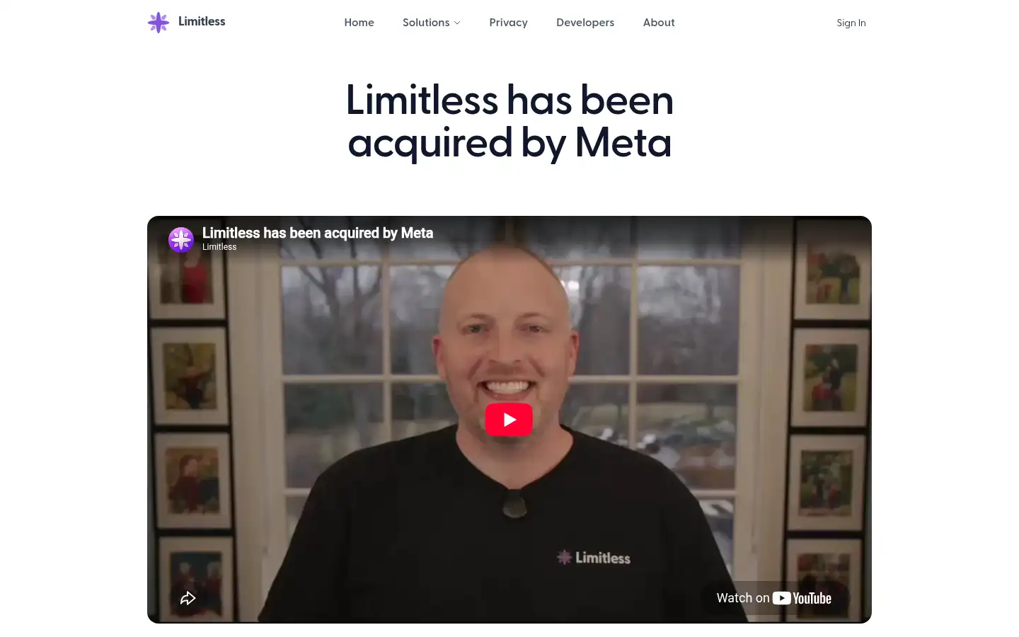 Screenshot of limitless.ai