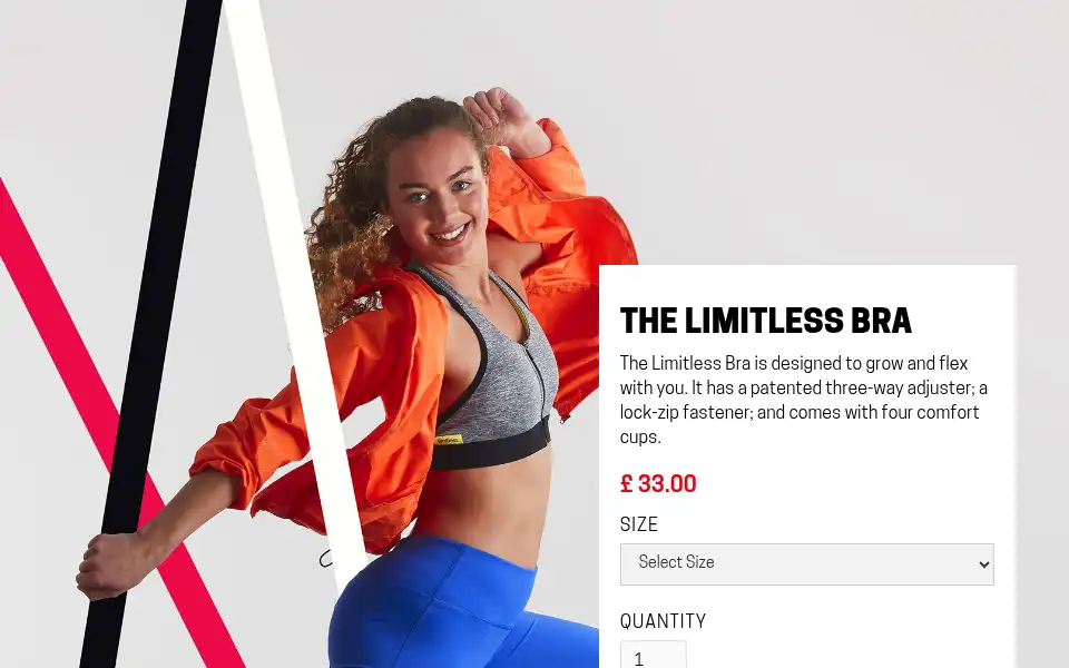 Screenshot of limitlessbra.com