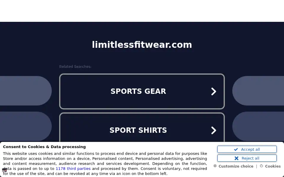 Screenshot of limitlessfitwear.com