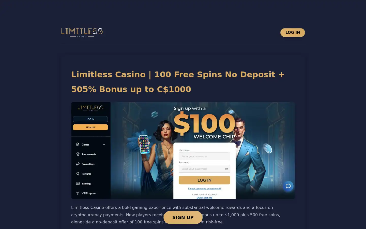 Screenshot of limitlesss.ca