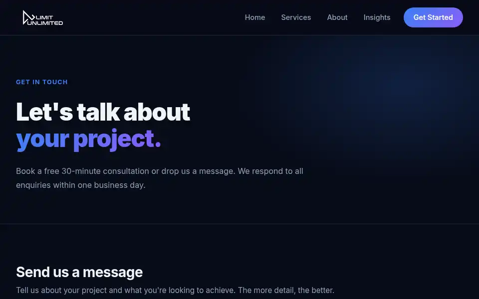 Screenshot of limitunlimited.com