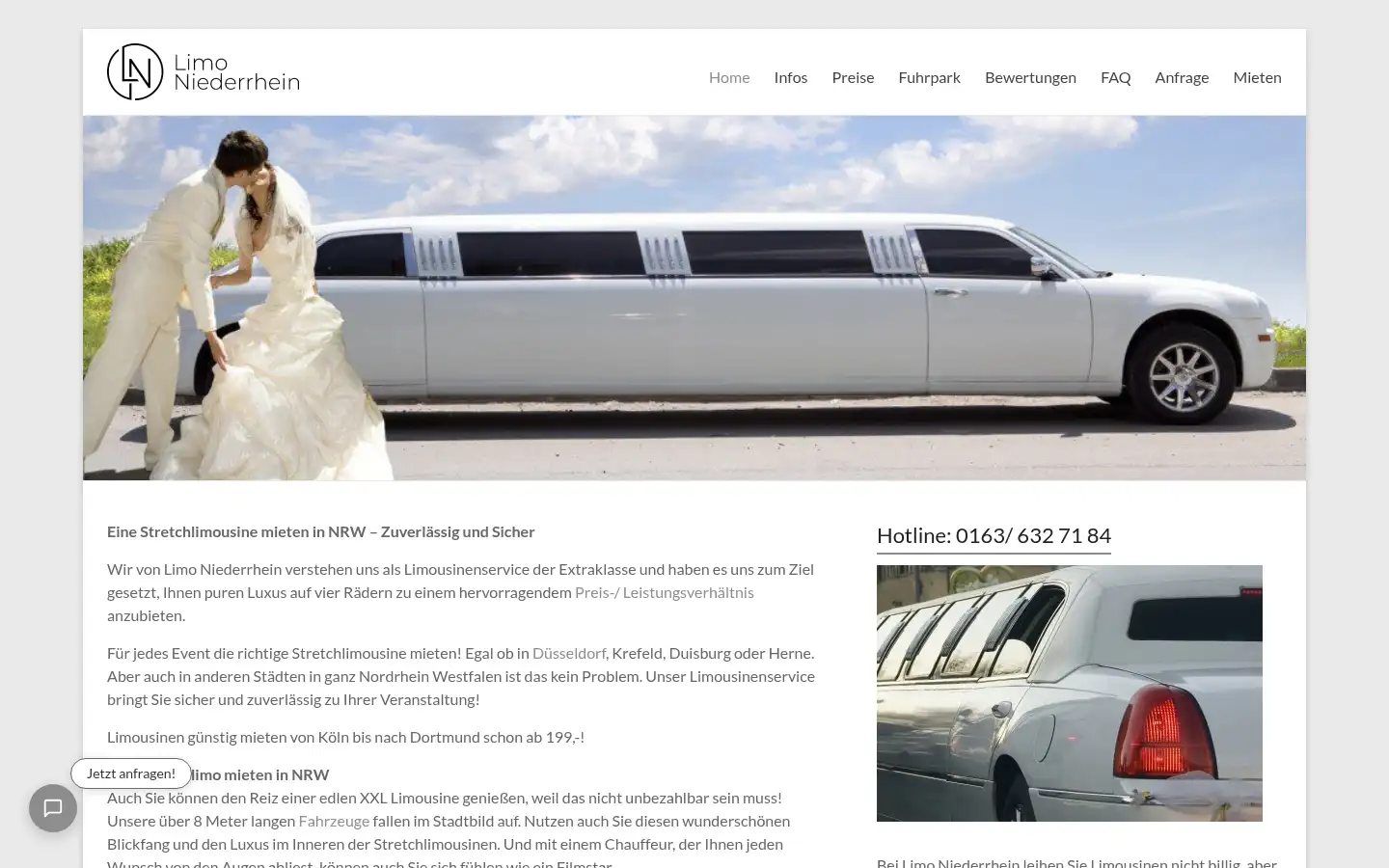 Screenshot of limo-niederrhein.de