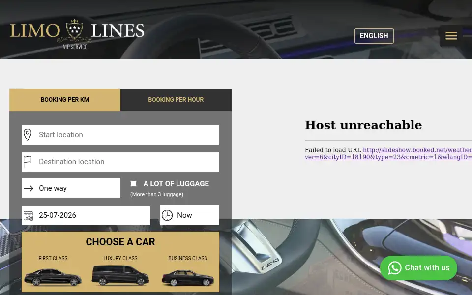Screenshot of limolines.ch