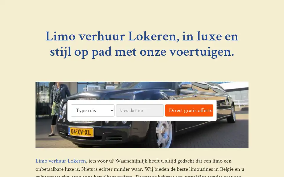 Screenshot of limousine-huren.be