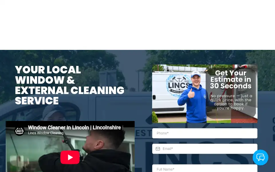 Screenshot of lincswindowcleaning.co.uk