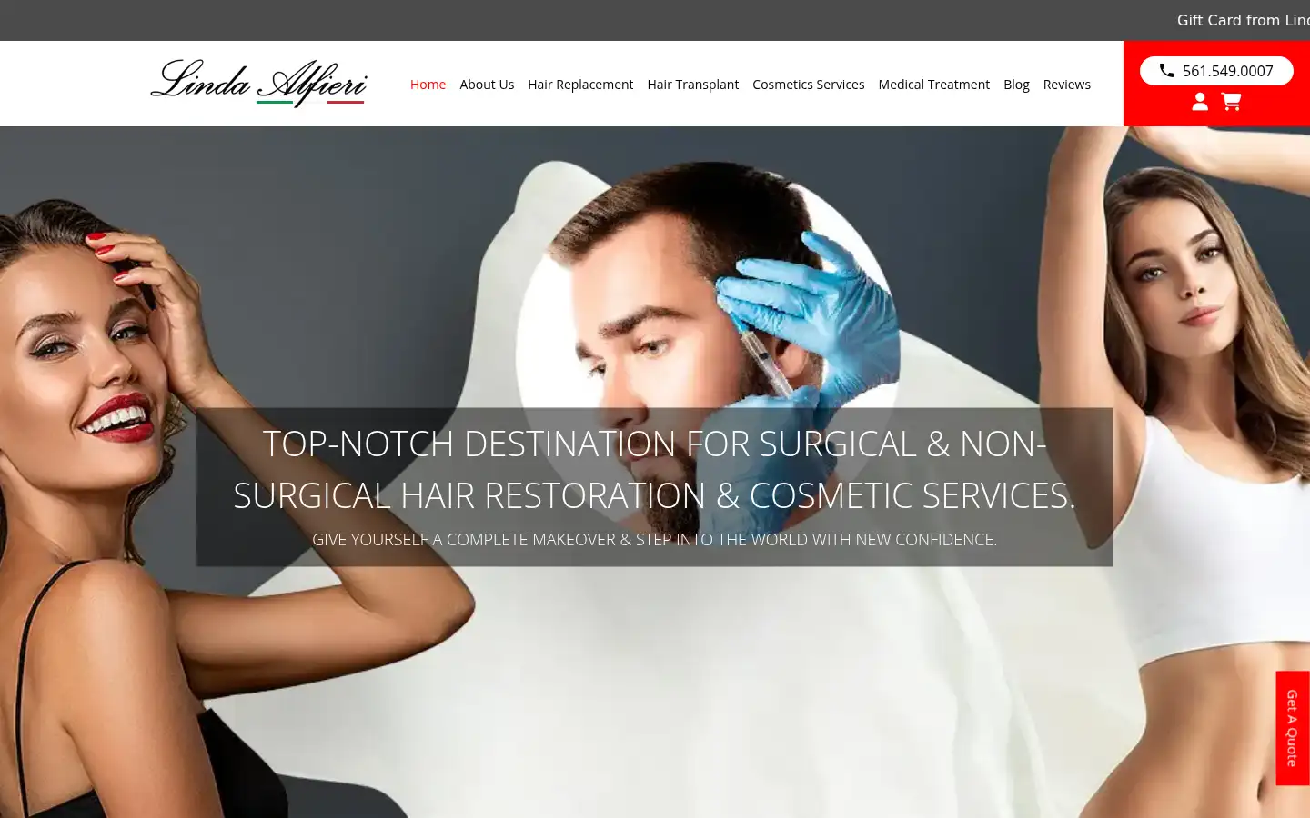 Screenshot of lindaalfieri.com