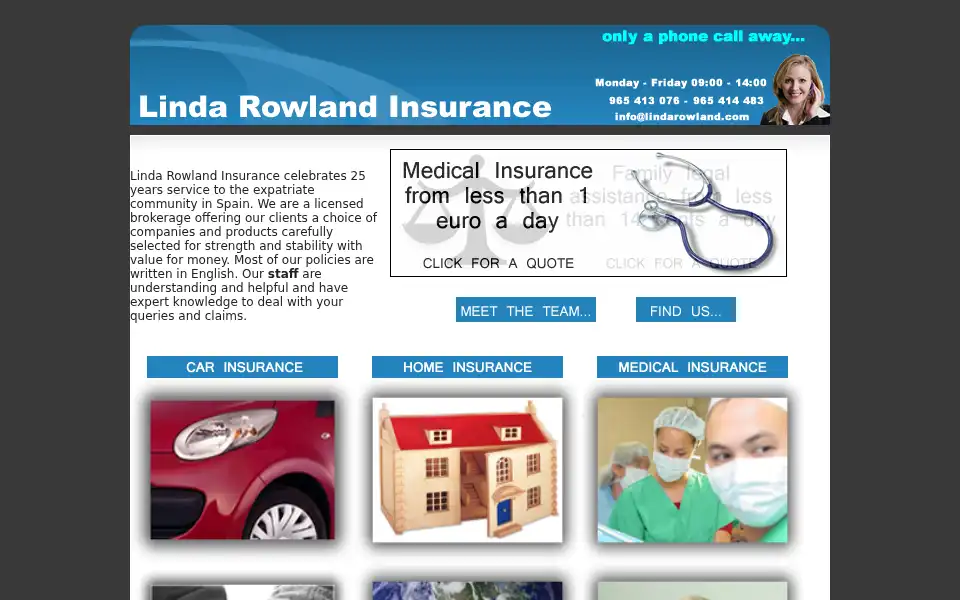 Screenshot of lindarowland.com