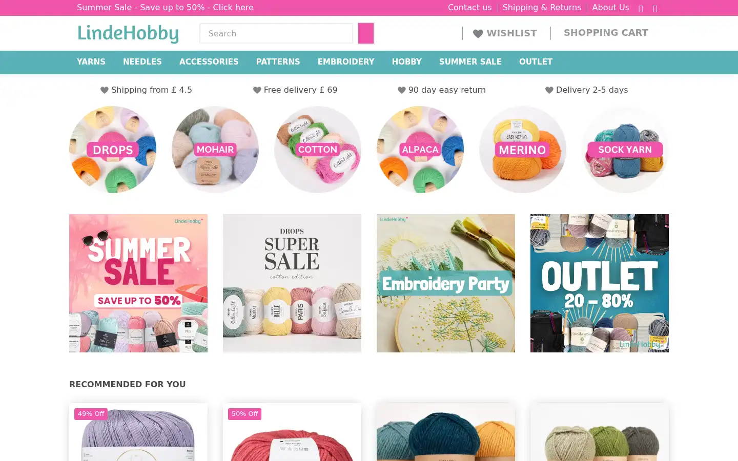 Screenshot of lindehobby.co.uk
