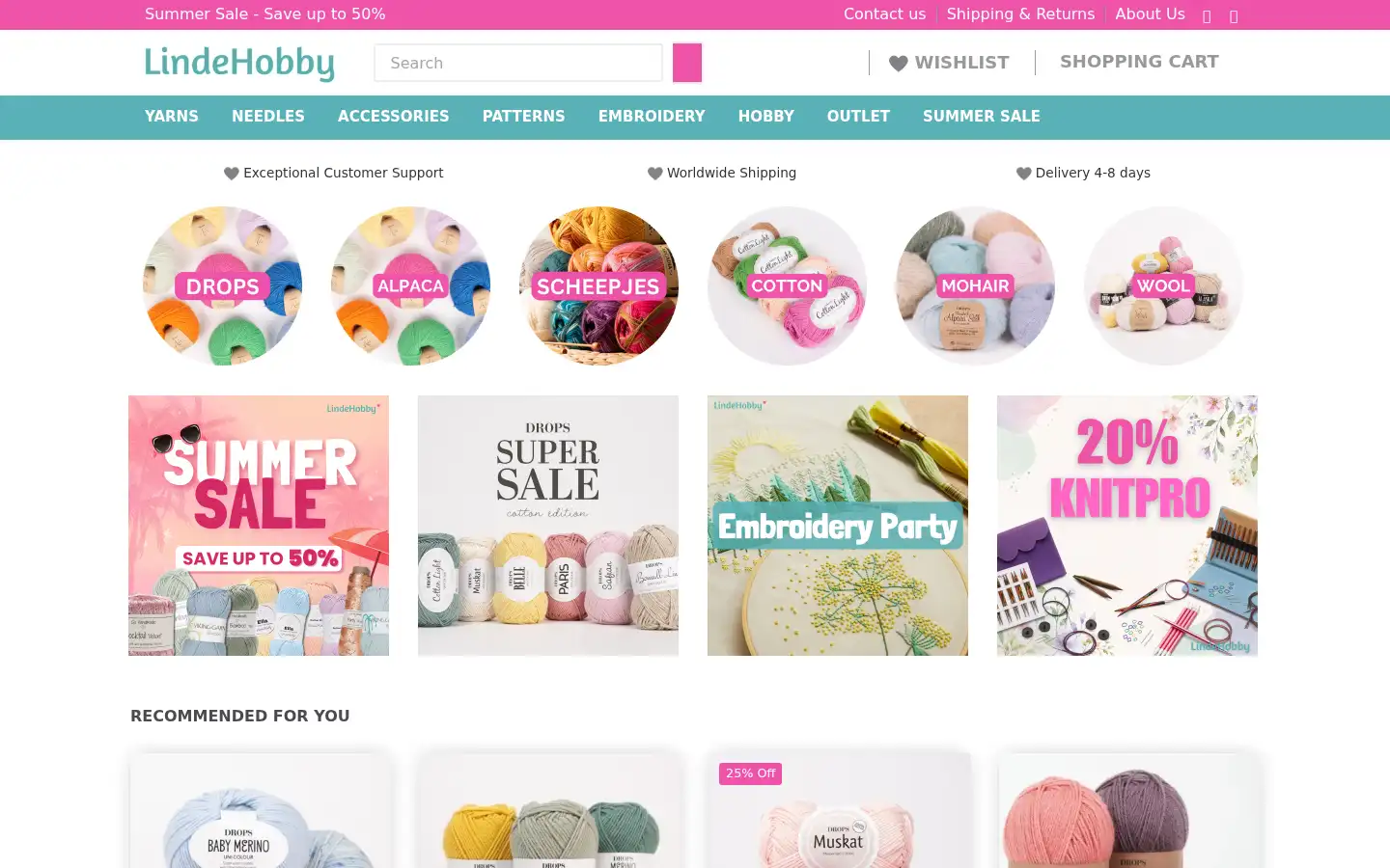 Screenshot of lindehobby.com