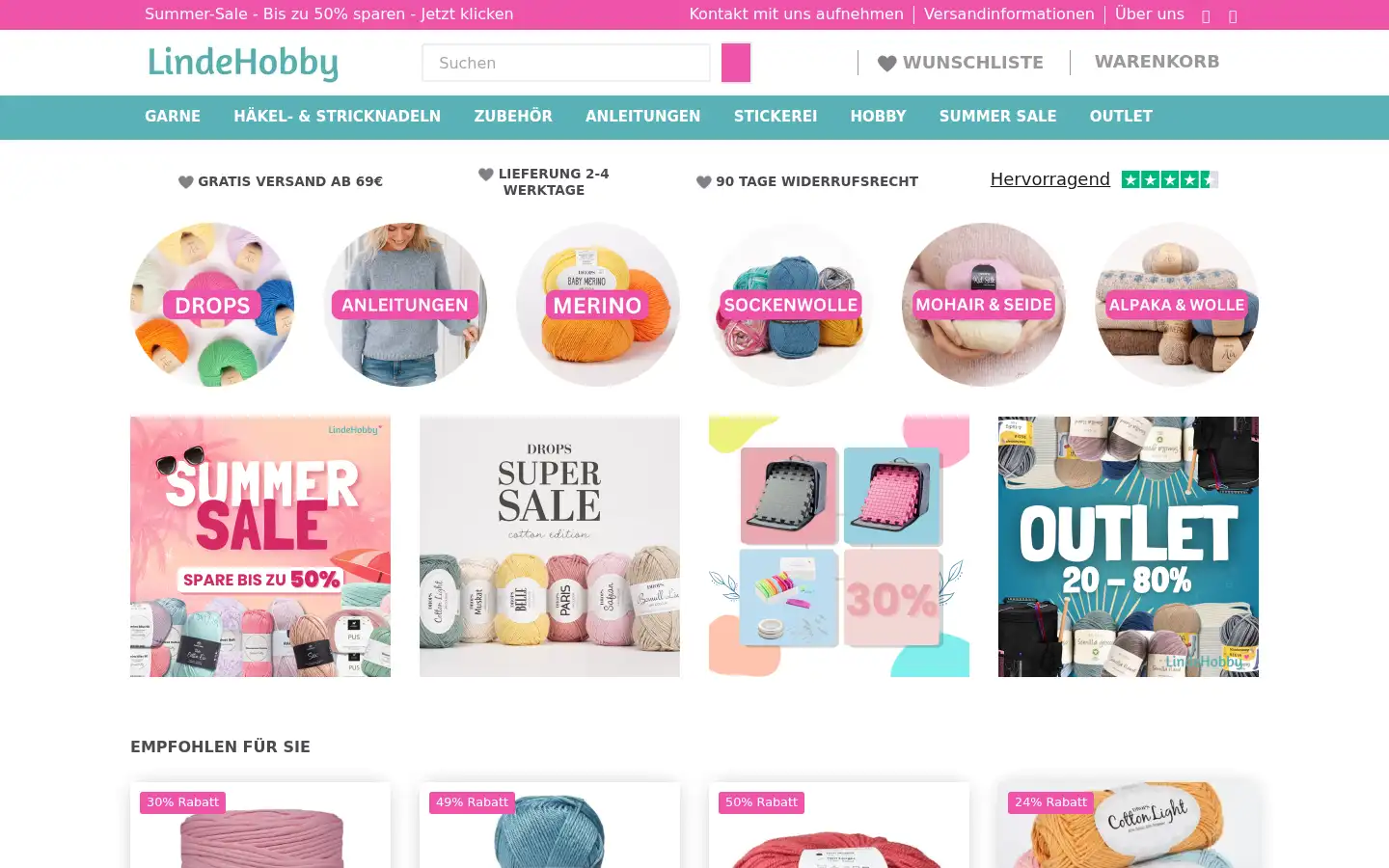 Screenshot of lindehobby.de