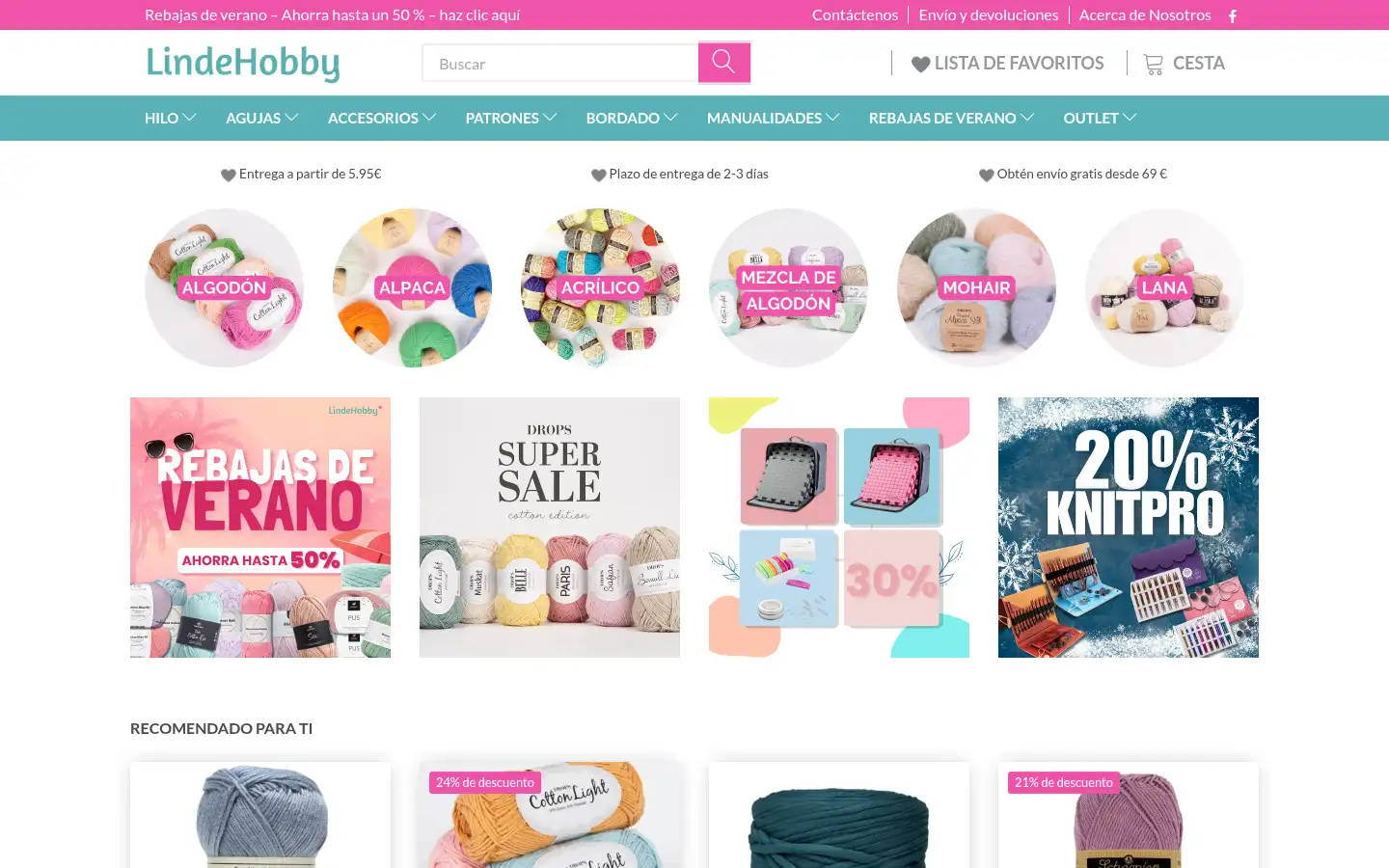 Screenshot of lindehobby.es