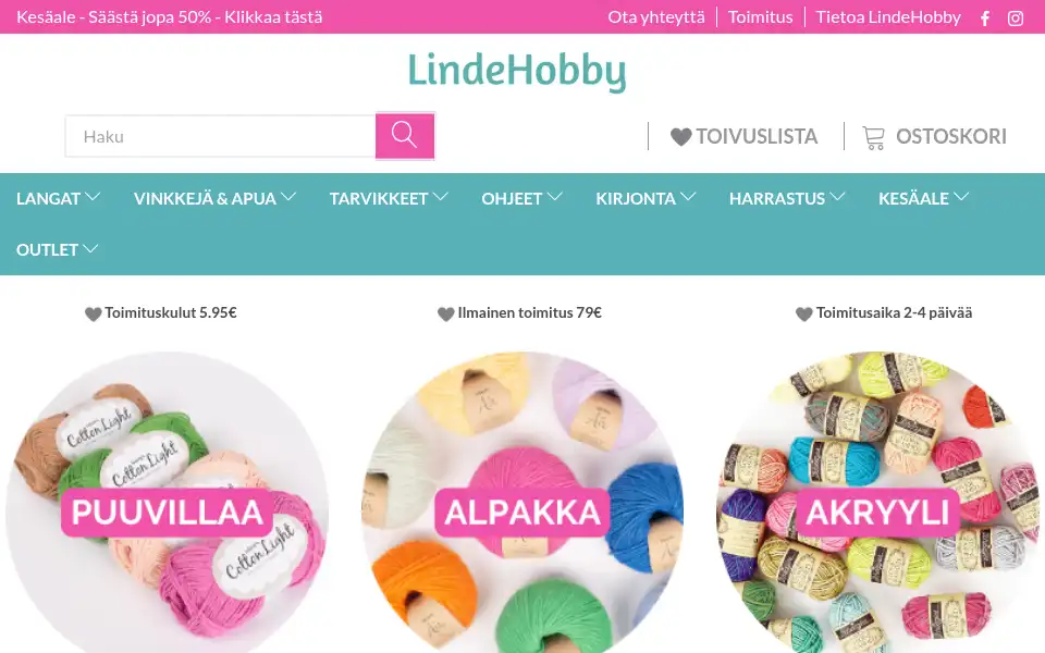 Screenshot of lindehobby.fi