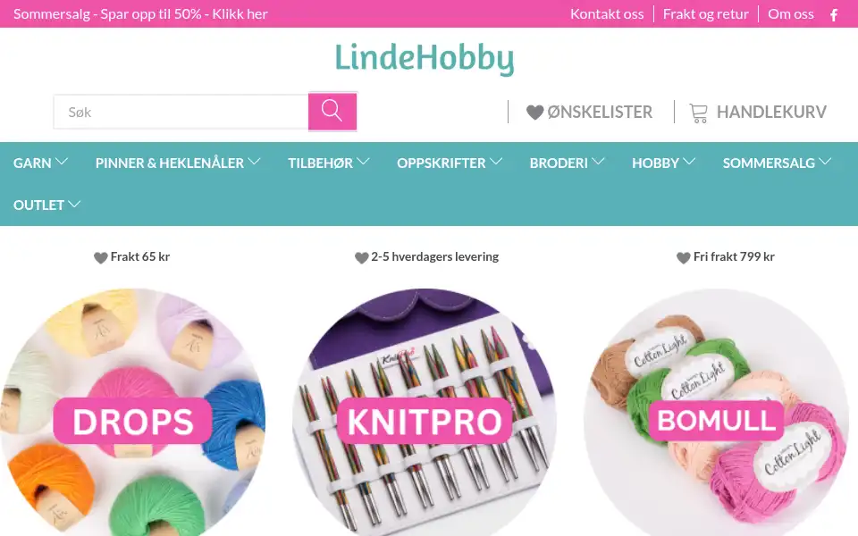 Screenshot of lindehobby.no