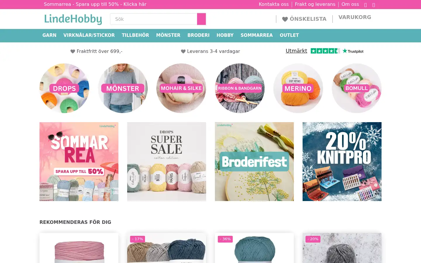 Screenshot of lindehobby.se