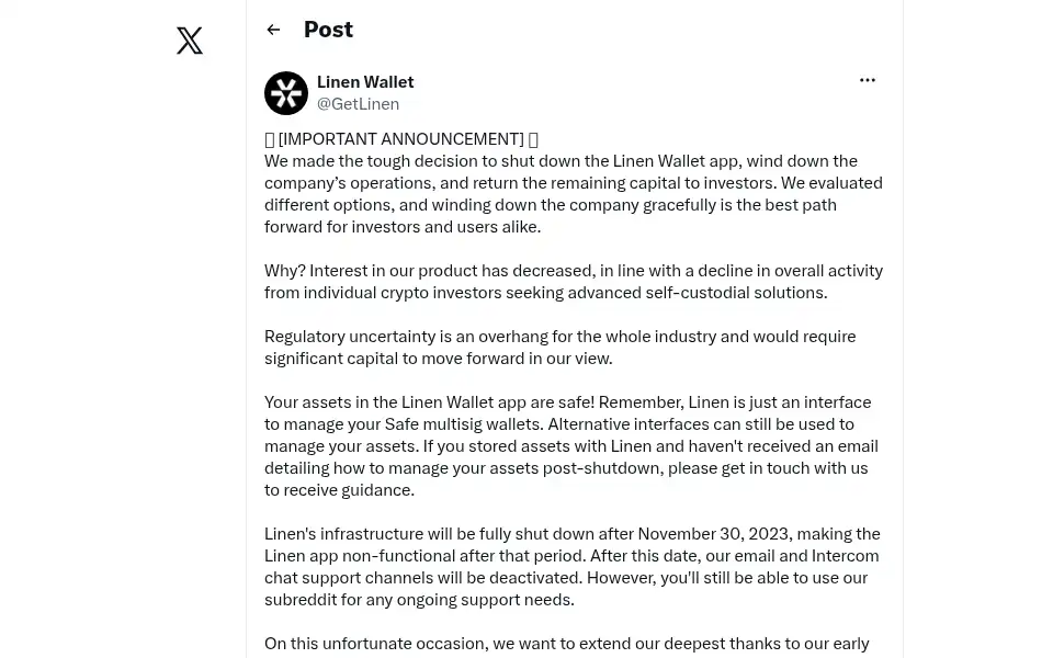 Screenshot of linen.app
