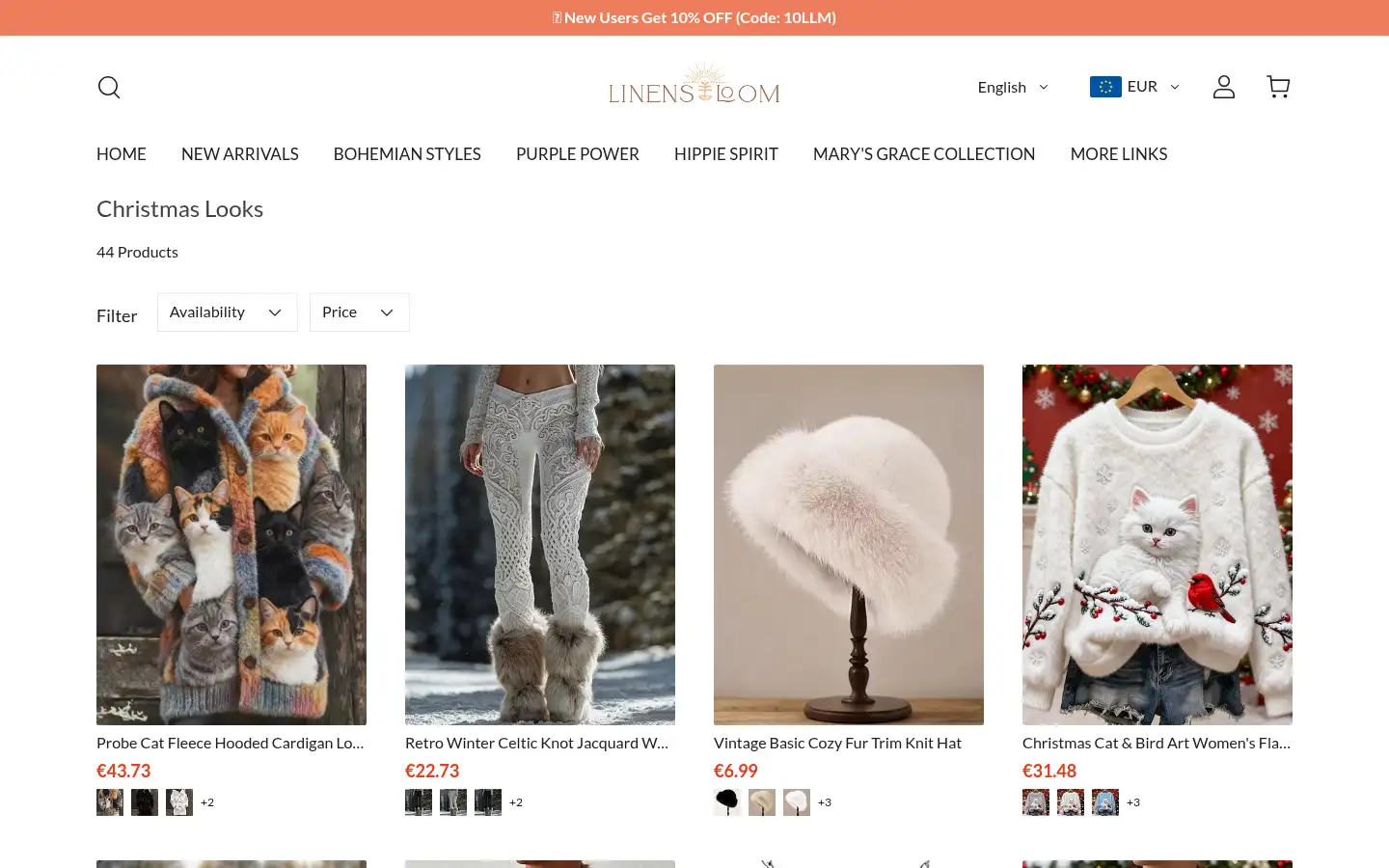 Screenshot of linensloom.com