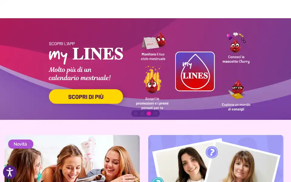 Screenshot of lines.it
