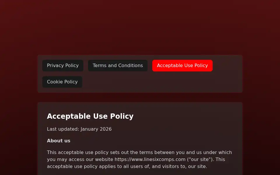 Screenshot of linesixcomps.com