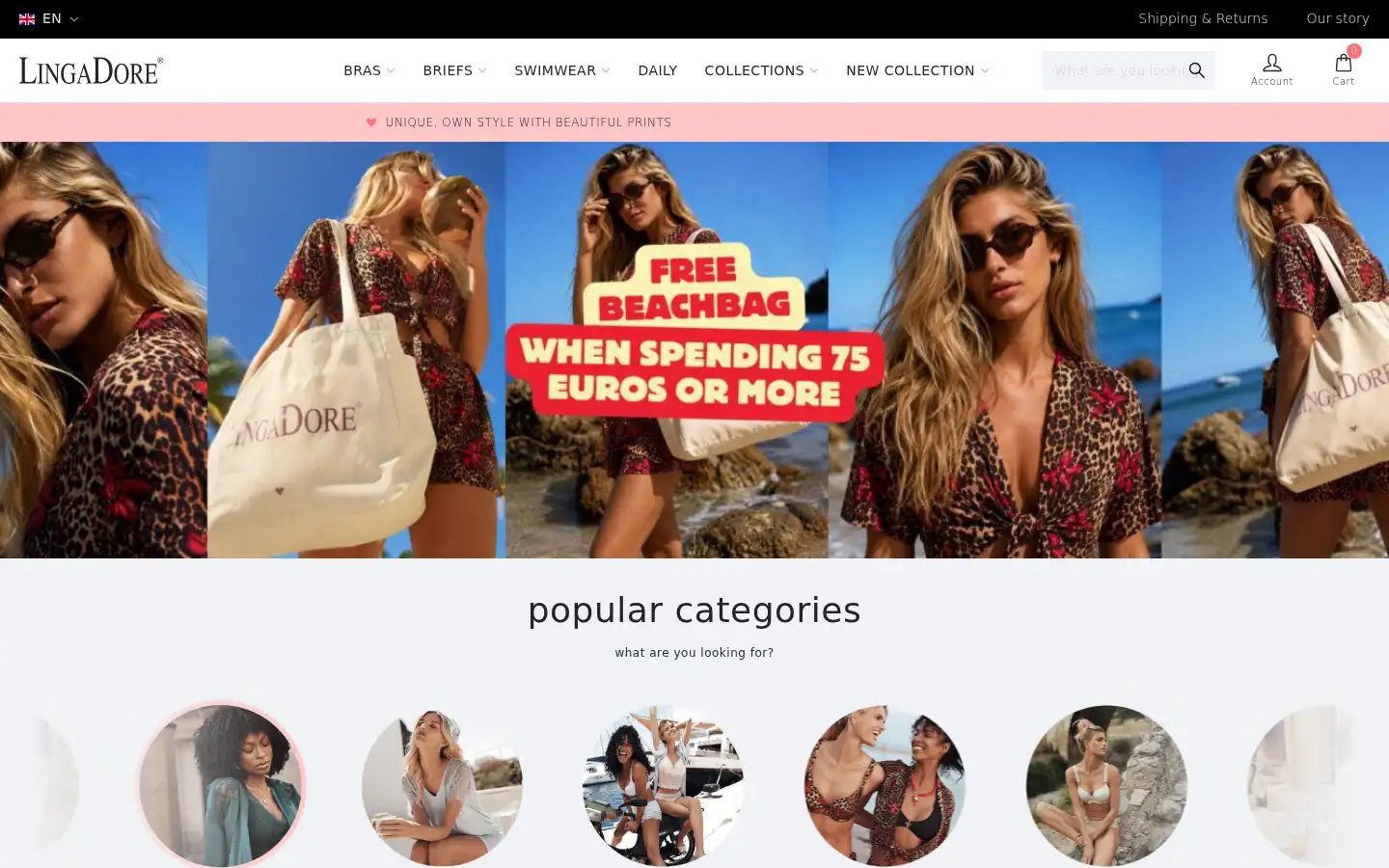 Screenshot of lingadore.com