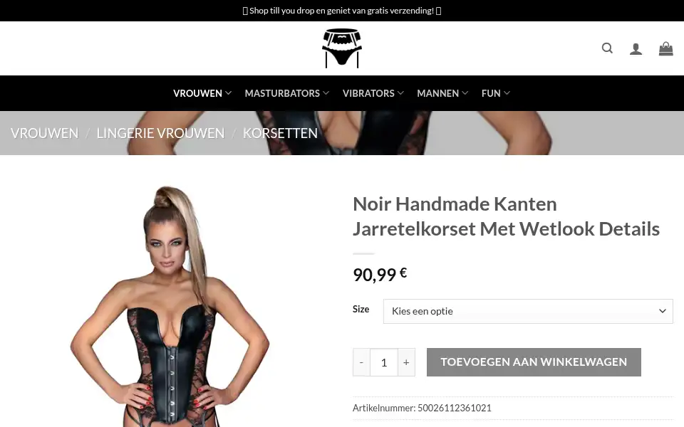 Screenshot of lingerievrouwenshop.com