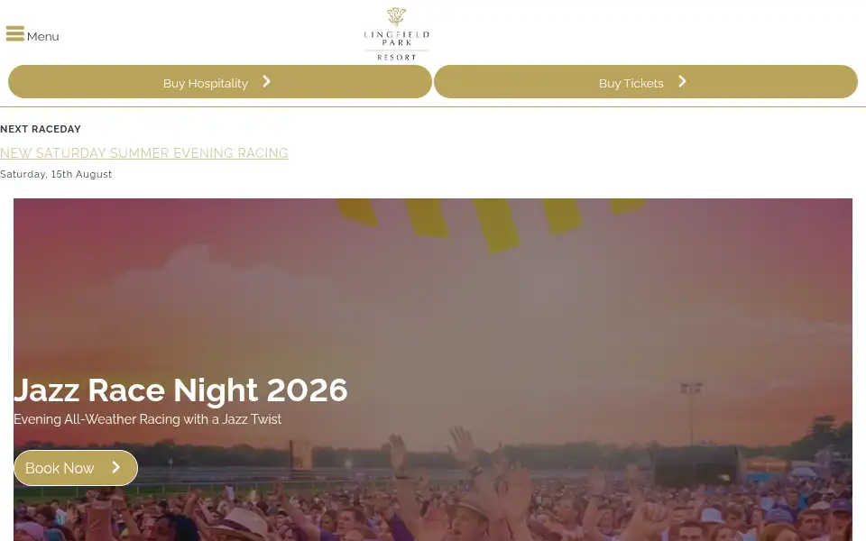 Screenshot of lingfieldpark.co.uk