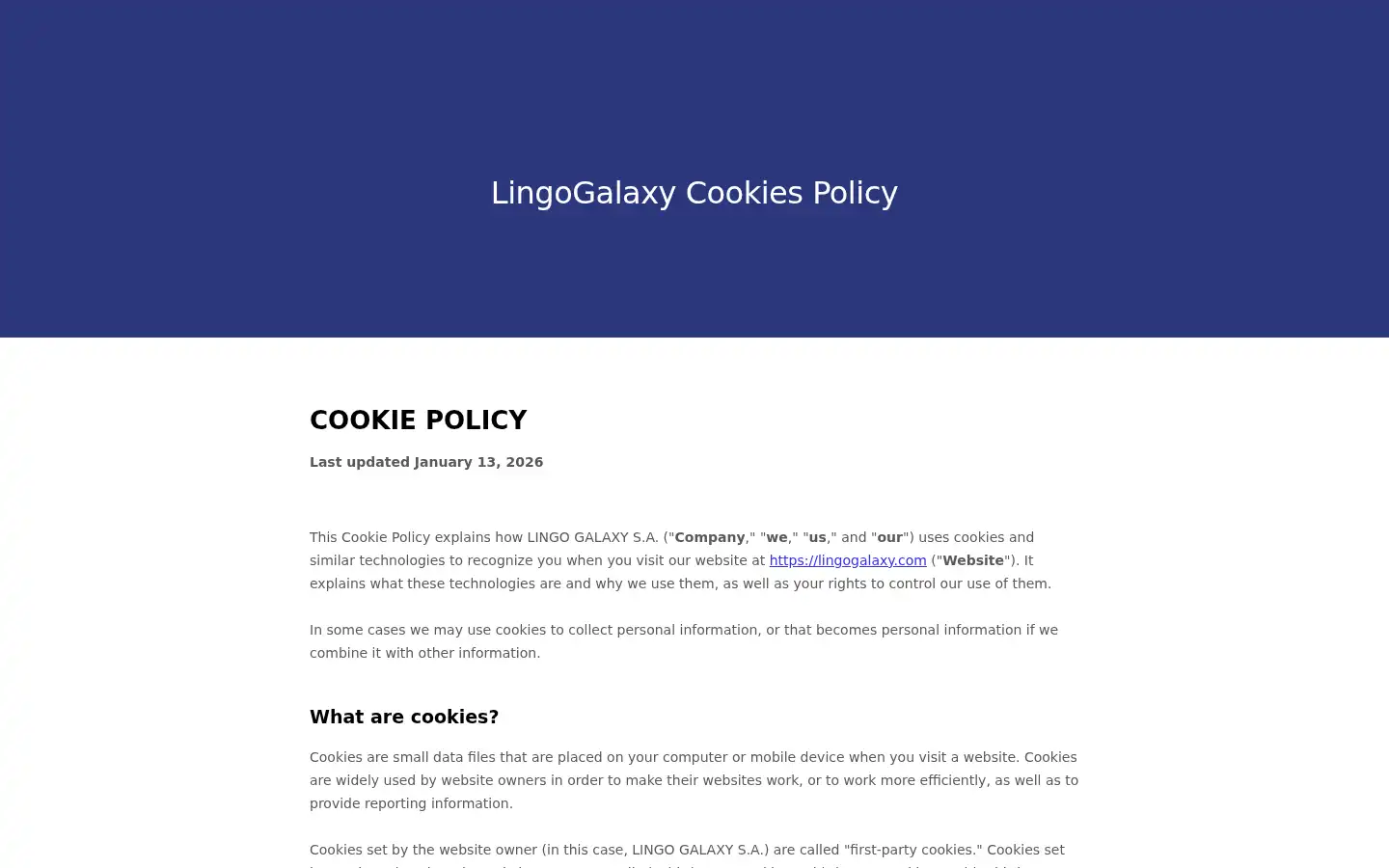 Screenshot of lingogalaxy.com