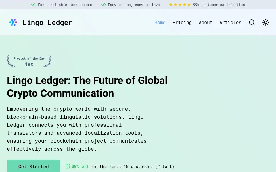 Screenshot of lingoledger.com