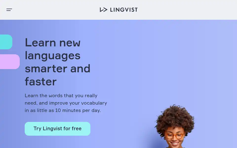 Screenshot of lingvist.io