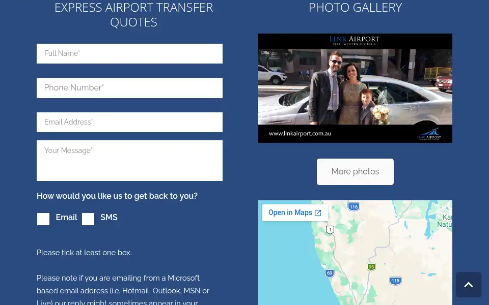 Screenshot of linkairport.com.au