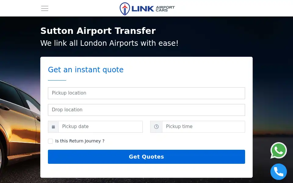 Screenshot of linkairportcars.co.uk