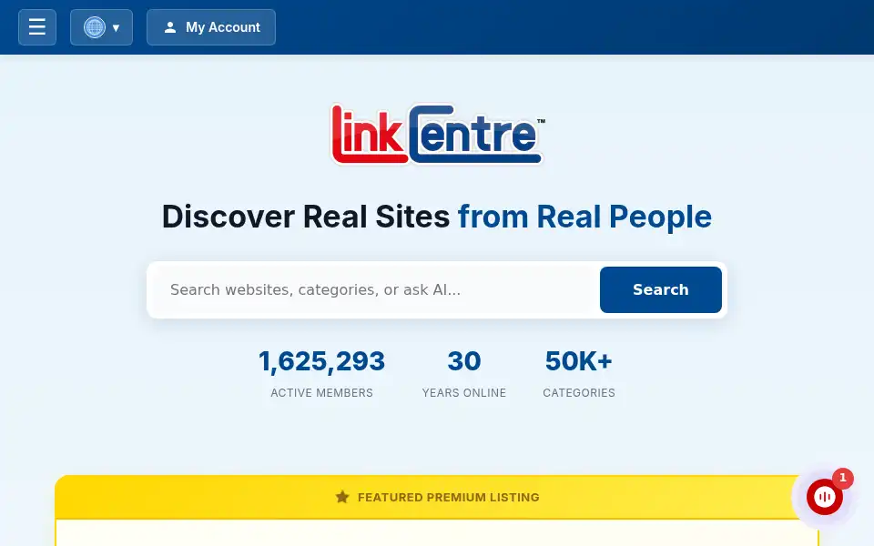 Screenshot of linkcentre.com
