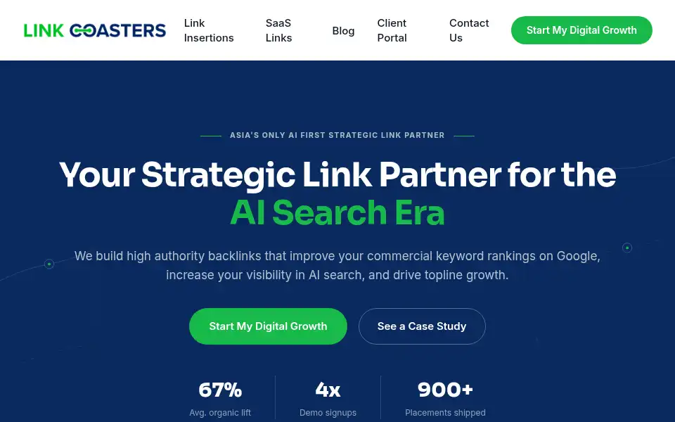 Screenshot of linkcoasters.com