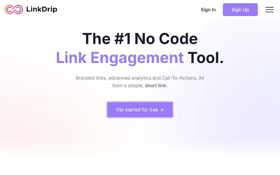 Screenshot of linkdrip.com