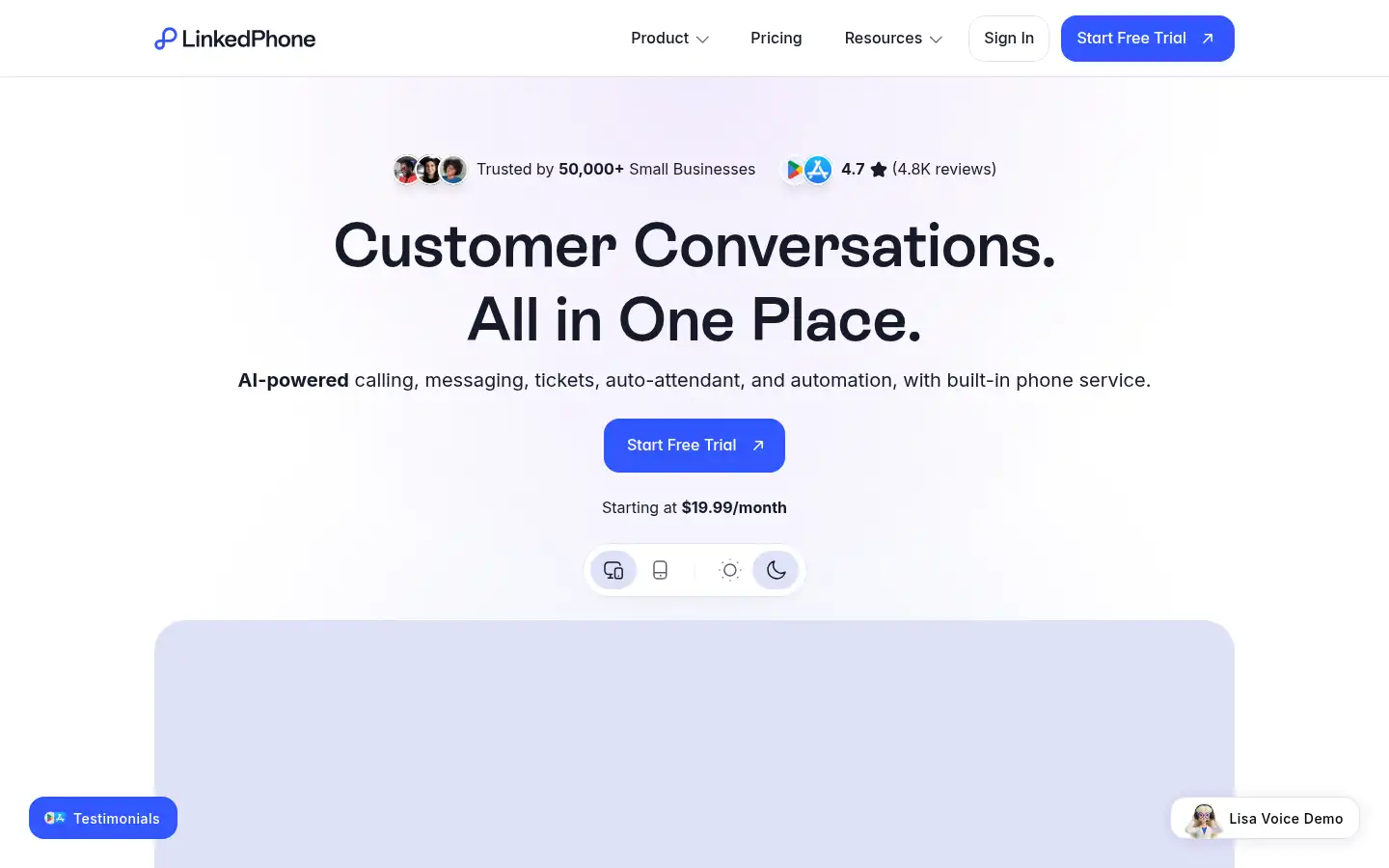 Screenshot of linkedphone.com