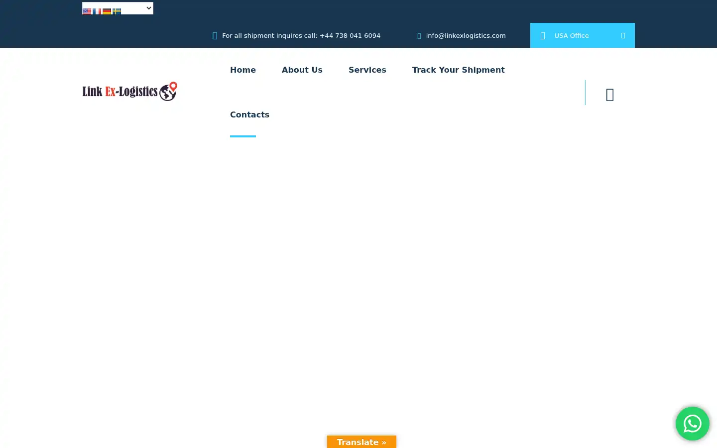 Screenshot of linkexlogistics.com